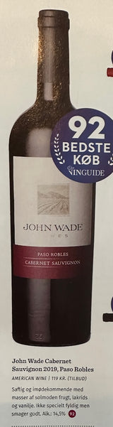 John Wade, Cabernet Sauvignon, Paso Robles 2019