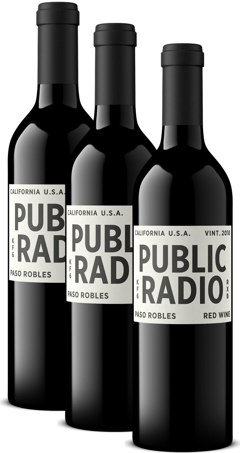 3 flasker Public Radio, Grenache, Paso Robles, 2018